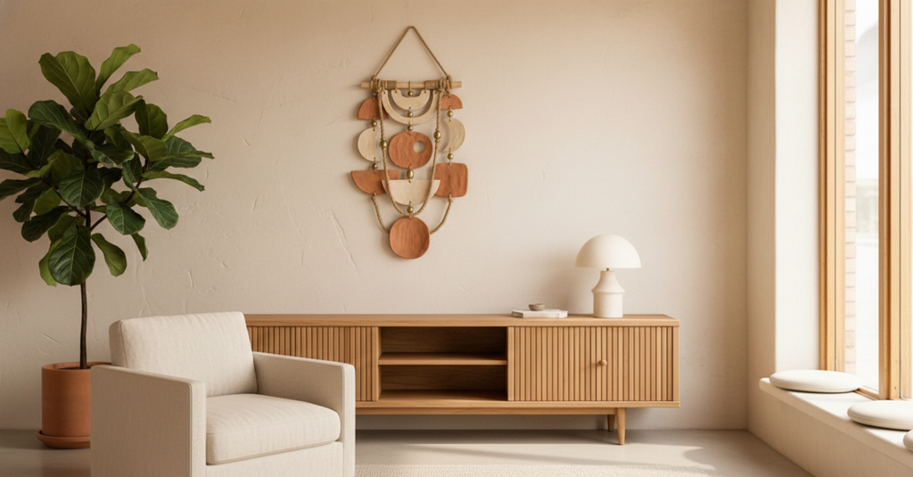 Wall Hanging Organic Terracotta & Jute Wall Art